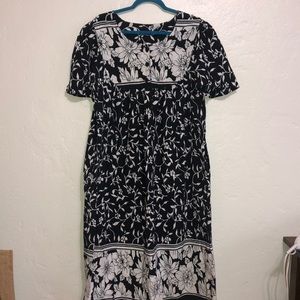 Floral Dress MuuMuu 100% cotton size Large